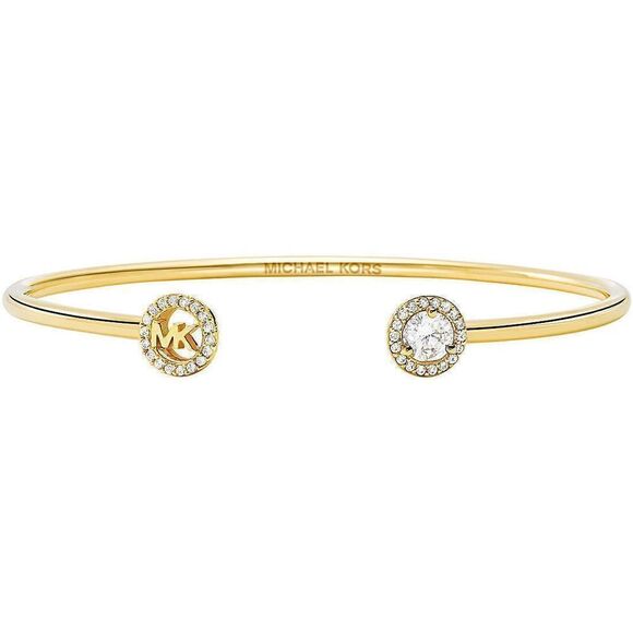 Michael Kors MKC1207 Custom Kors Sterling Silver Cubic & Logo Cuff Bracelet $175 - Picture 1 of 4